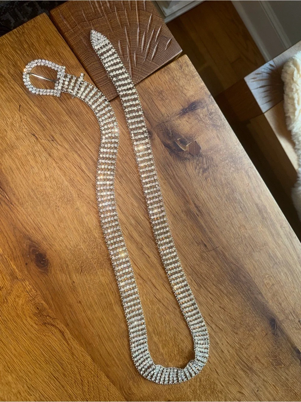 Vintage Rhinestone Statement Belt - Silver Crystal